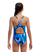 Aquasphere - Girls Chaz Michael Diamond Back Swimsuit - Blue - Model Back