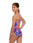 Funkita - Girls Jingle Jungle Diamond Back Swimsuit - Model Back/Side