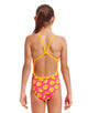 Funkita - Girls Mark Spritz Single Strap Swimsuit - Pink/Yellow - Model Front