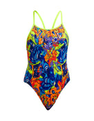 Funkita - Girls Mixed Mess Diamond Back Swimsuit - Blue/Yellow - Product Front