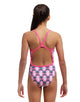 Funkita - Girls Pen Guy Single Strap Swimsuit - Pink/Black - Model Front