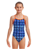 Funkita - Girls Perfect Teeth Single Strap Swimsuit - Blue - Model Front