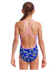 Funkita - Girls Prance Party Single Strap Swimsuit - Blue - Model Front