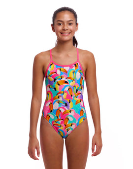 Funkita - Girls Tou By Tou Single Strap Swimsuit - Multi - Model Front