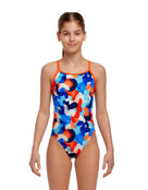 Funkita - Girls Wet Paint Diamond Back Swimsuit - Model Front