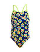 Funkita - Girls You Lemon Diamond Back Swimsuit - Blue/Yellow - Product Front