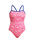 Funkita - Womens Beached Bae Single Strap Swimsuit - Pink/Blue - Product Front
