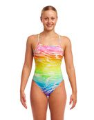 Funkita - Womens Lake Acid Tie Me Tight Swimsuit - Multi - Model Front