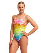 Funkita - Womens Lake Acid Tie Me Tight Swimsuit - Multi - Model Front/Side