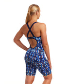 Funkita - Womens Perfect Teeth Fast Legs Legsuit - Blue - Model Back/Side