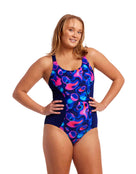 Funkita - Womens Liquid Lights Brace Me Back Swimsuit - Model Front