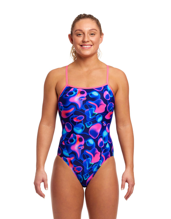 Funkita - Womens Liquid Lights Single Strap Swimsuit - Model Front