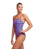 Funkita - Womens Out Foxed Diamond Back Swimsuit - Model Front/Side