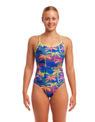 Funkita - Womens Palm A Lot Diamond Back Swimsuit - Multi - Model Front