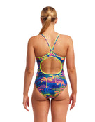 Funkita - Womens Palm A Lot Diamond Back Swimsuit - Multi - Model Back