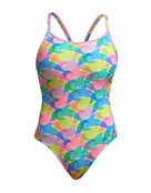 Funkita - Womens Pastel Porpie Diamond Back Swimsuit - Product Front