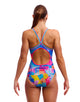 Funkita - Womens Pixel Paradise Diamond Back Swimsuit - Model Front