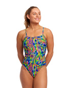 Funkita - Womens Spin The Bottle Single Strap Swimsuit - Model Front with Pose