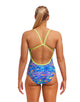 Funkita - Stir Crazy Single Strap Swimsuit - Blue/Multi - Model Front