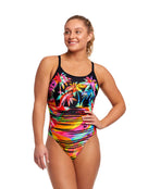 Funkita - Womens Sunset City Diamond Back Swimsuit - Model Front/Side