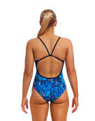 Funkita - True Bluey Single Strap Swimsuit - Blue - Model Back