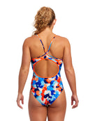 Funkita - Womens Wet Paint Diamond Back Swimsuit - Model Back