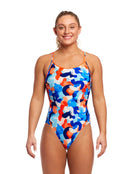 Funkita - Womens Wet Paint Diamond Back Swimsuit - Model Front