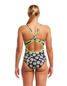 Funkita - Womens You Lemon Diamond Swimsuit - Navy/Yellow - Model Back