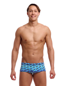 Funky Trunks - Jack Stack Sidewinder Swim Trunks - Blue - Model Front