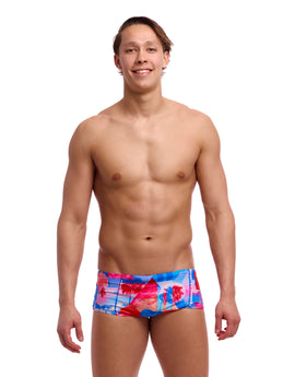 Funky Trunks Miss Adventure Sidewinder Swim Trunks - Blue/Red - Model Front