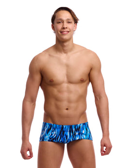 Funky Trunks - Mens Wing Streak Classic Swim Trunks - Blue - Model Front