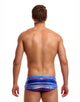 Funky Trunks - Lost Lines Sidewinder Swim Trunks - Blue/Red - Model Front