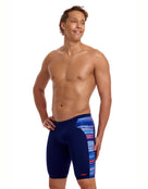 Funky Trunks - Lost Lines Swim Training Jammers - Navy/Multi - Model Front/Side
