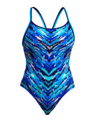 Funkita - Fur Seal Diamond Back Swimsuit - Blue - Product Front