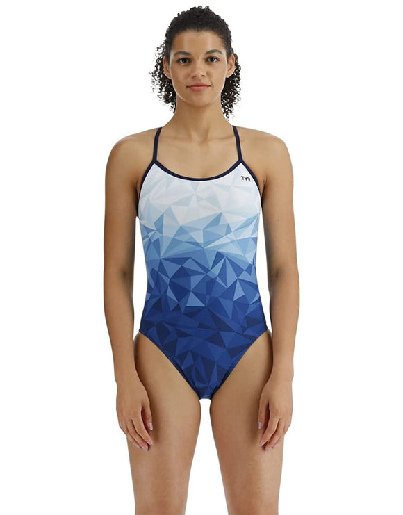 TYR Geoscope Durafast Elite Trinityfit Swimsuit - Teal/Multi - FRONT 