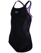 Girls-pro-back-swimsuit-black-lavandar-front
