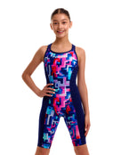 Funkita - Girls You Tobey Fast Training One Piece Legsuit - Multi/Navy - Model Front/Side