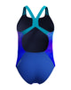 Speedo - Girls Allover Printed Powerback Swimsuit - Blue/Turquoise - Product Front