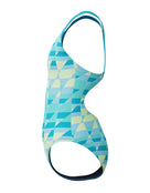 Speedo - Girls Allover Printed Splashback Swimsuit - Blue/Light Green - Product Side