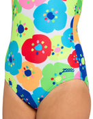 Zoggs - Girls Bloomie Strikeback Swimsuit - Multi - Model Front Close Up