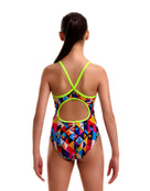 Funkita - Girls Broken Blox Diamond Back Swimsuit - Multi - Model Back
