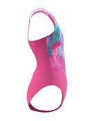 Girls Print Pulseback Swimsuit - Pink/Multi