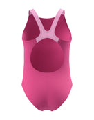 Speedo - Girls Print Pulseback Swimsuit - Pink/Multi - Product Back