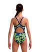 Funkita - Girls Scaled Back Diamond Back Swimsuit - Green/Blue - Model Front