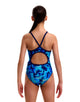 Funkita - Girls You Blued Diamond Back Swimsuit - Blue - Model Front