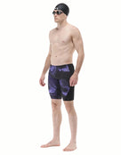 TYR - Hodori Durafast Elite Swim Jammers - Smoke Purple/Black - Model Side Full Body