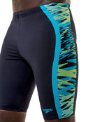 Speedo - Hyperboom Splice Swim Jammer - Black/Green - Model Side Close Up