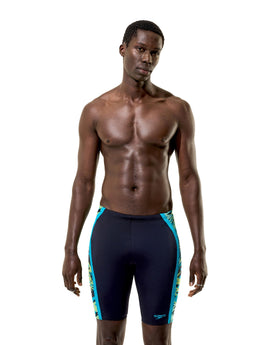 Speedo - Hyperboom Splice Swim Jammer - Black/Green - Model Front