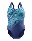 Speedo - Hyperboom Placement Muscleback Swimsuit - Dark Blue/Light Blue - Product Front