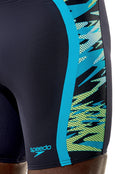 Speedo - Hyperboom Splice Mid Swim Jammer - Blue/Green - Model Side Close Up